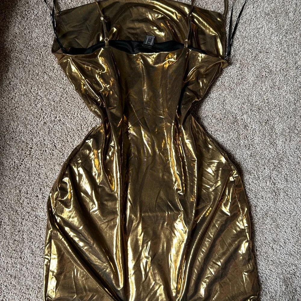Forever 21 Gold Ruched Wrap Bodycon Dress - Picture 3 of 4